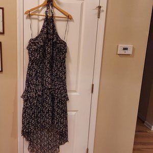 Express Black and White Floral Halter Dress